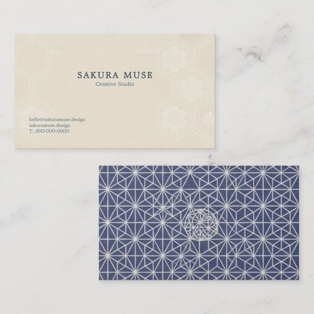 Tarjeta De Visita Minimal Japanese Kamon Business Card – Modern  (Anverso / Reverso)