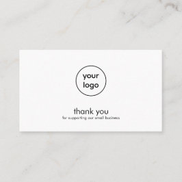 Tarjeta De Visita Minimal Logo Thank You Card Small Business