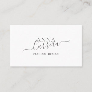 Tarjeta De Visita Minimal Luxury Boutique Black White Caligraphy