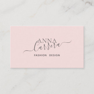 Tarjeta De Visita Minimal Luxury Boutique Rubor caligrafía moderna