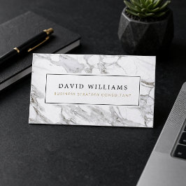 Tarjeta De Visita Minimal Marble Consultant