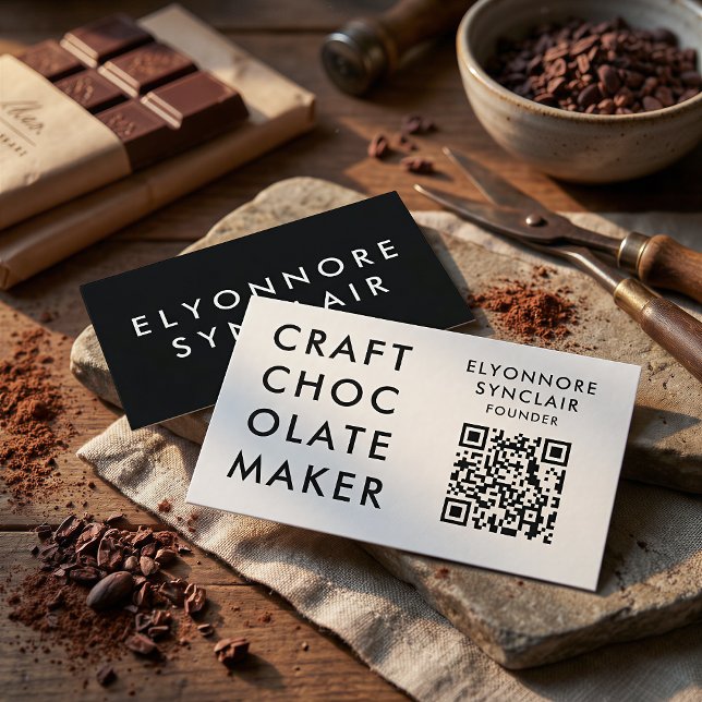 Tarjeta De Visita Minimal Modern Craft Chocolate Maker Qr Code (Subido por el creador)