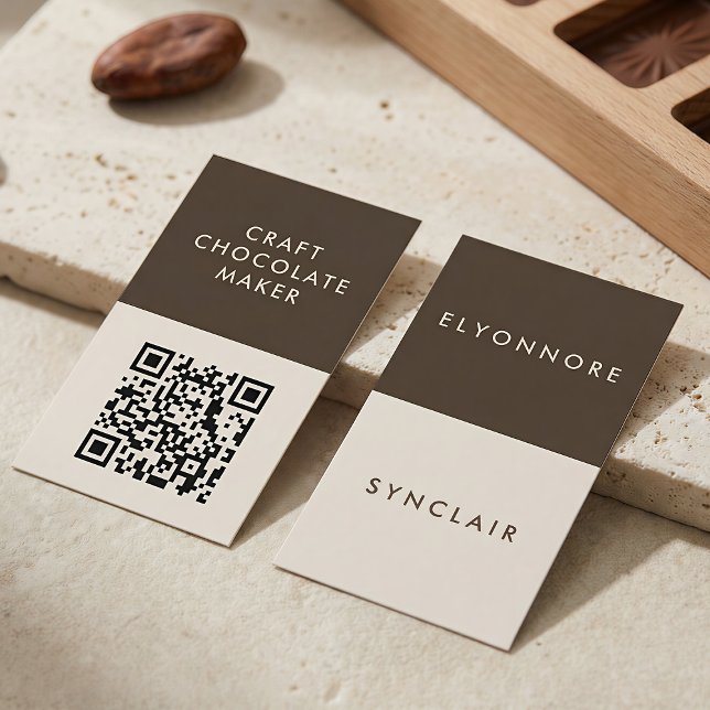 Tarjeta De Visita Minimal Modern Craft Chocolate Maker Qr Code (Subido por el creador)