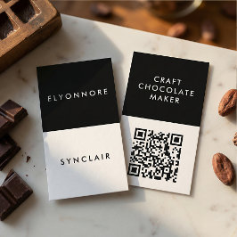 Tarjeta De Visita Minimal Modern Craft Chocolate Maker Qr Code