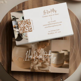 Tarjeta De Visita Minimal Modern hand Made Pottery Photo Collage
