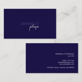 Tarjeta De Visita Minimal moderno y profesional azul simple