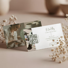 Tarjeta De Visita Minimal Monogram Hand Made Pottery Photo Collage