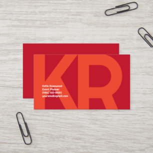 Tarjeta De Visita Minimal Monograma Negrita Simple Retro Caramelo Ro