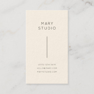 Tarjeta De Visita Minimal oro y crema   Vertical