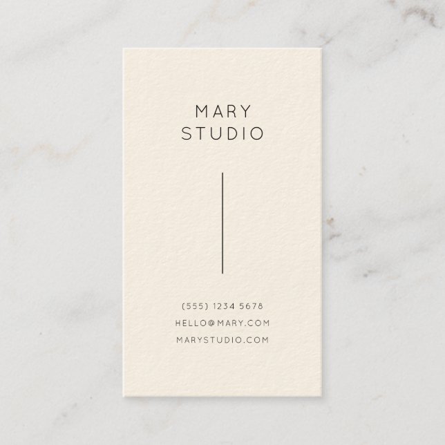 Tarjeta De Visita Minimal oro y crema | Vertical (Anverso)
