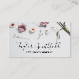 Tarjeta De Visita Minimal Pastel Florals