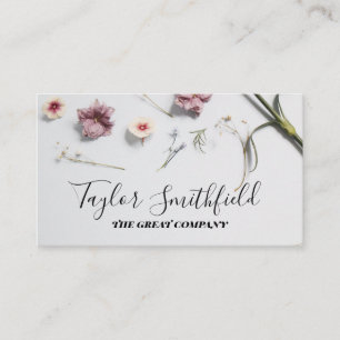 Tarjeta De Visita Minimal Pastel Florals