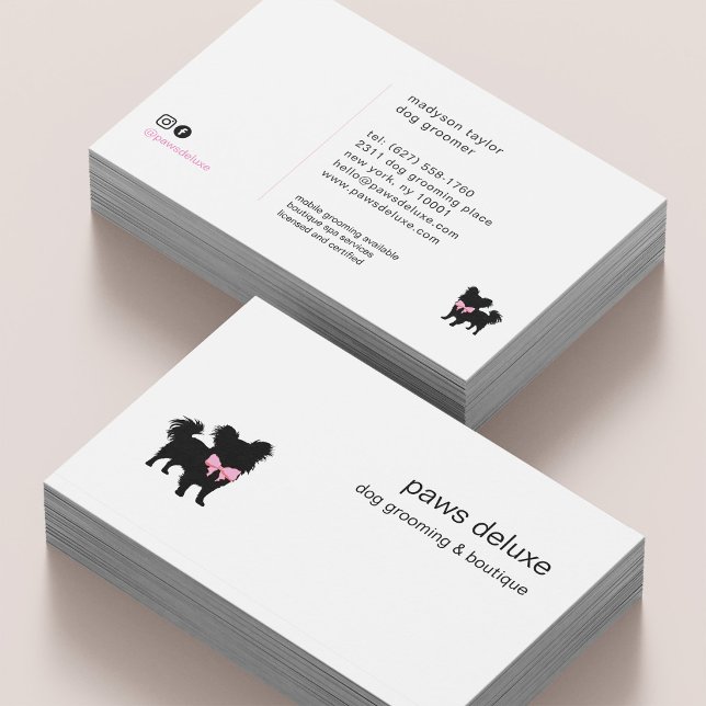 Tarjeta De Visita Minimal Pet Silhouette Dog Grooming (Subido por el creador)