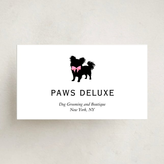 Tarjeta De Visita Minimal Pet Silhouette Dog Grooming (Subido por el creador)