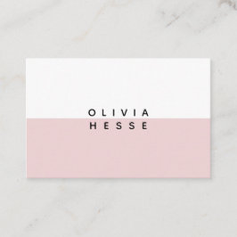 Tarjeta de visita Minimal Pink White Business Card