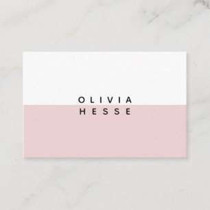 Tarjeta de visita Minimal Pink White Business Card