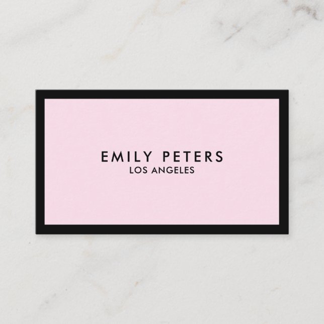 Tarjeta De Visita Minimal Professional Luxury Black Pink (Anverso)