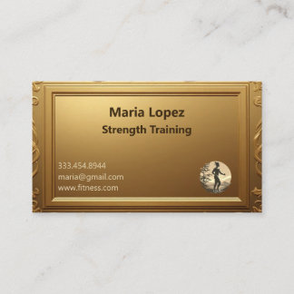 Tarjeta De Visita Minimal Professional Shining Gold Strength Trainer