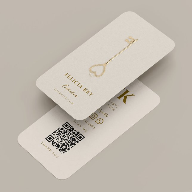 Tarjeta De Visita Minimal Realtor Key Initials Sand Mortgage (Minimal Realtor Key Initials Sand Mortgage Business Card
)