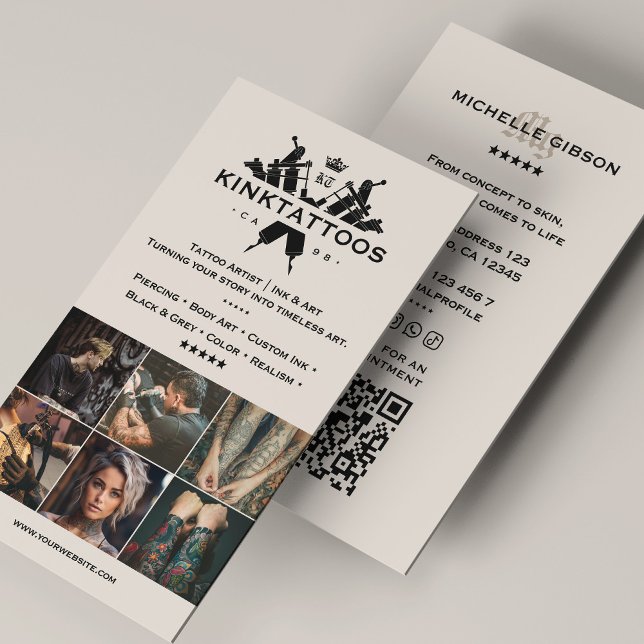 Tarjeta De Visita Minimal Sand Tattooist Modern Tattoo Artist Grid (Minimal Sand Tattooist Modern Tattoo Artist Grid Business Card
)