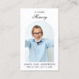 Tarjeta De Visita Minimal Simple Photo Arch Memorial Prayer Card
