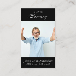 Tarjeta De Visita Minimal Simple Photo Memorial Sympathy Funeral