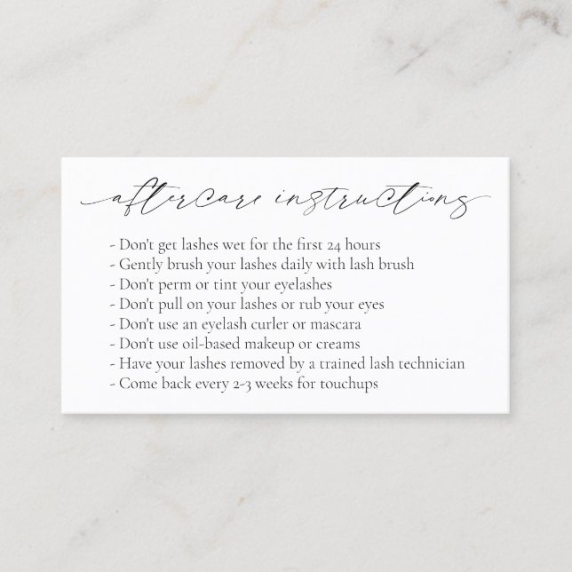 Tarjeta De Visita Minimal simple y moderno después del cuidado elega (Anverso)