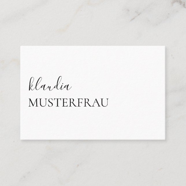 Tarjeta De Visita Minimal Standard Visitenkarten Vorlage - (Anverso)