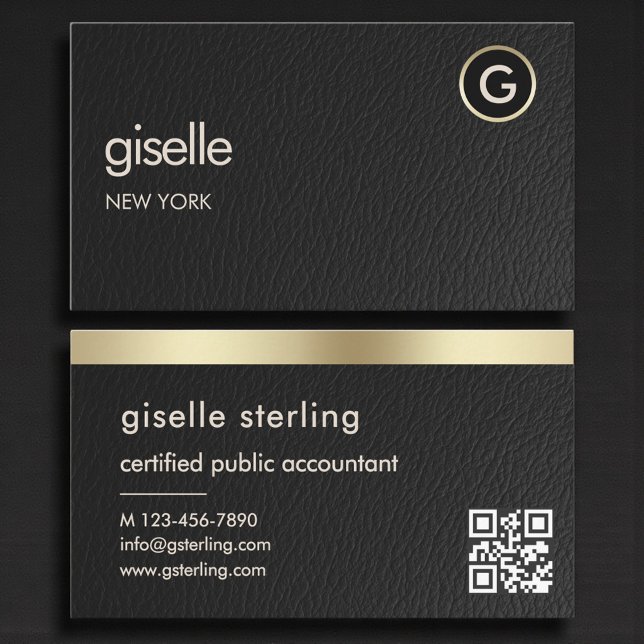 Tarjeta De Visita Minimal Tax Accountant CPA Faux Leather (Subido por el creador)