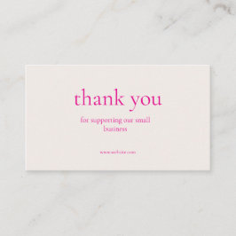 Tarjeta De Visita Minimal Thank You Small Business Card Dusty Rose P