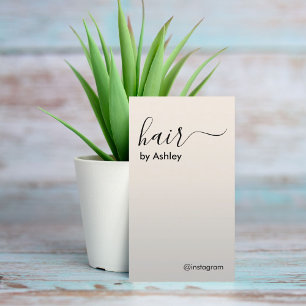 Tarjeta De Visita Minimalis Faux Silver Black Hair Stylist 