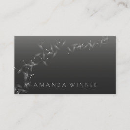 Tarjeta De Visita Minimalismo Dandelion Confetti Gray Black Glam Vip
