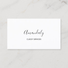 Tarjeta De Visita Minimalismo Elegante Script Maquillaje Blanco Negr