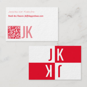 Tarjeta De Visita minimalismo en código QR rojo