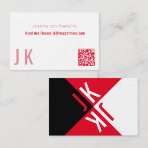 Tarjeta De Visita minimalismo en código QR rojo