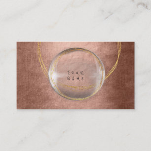 Tarjeta De Visita Minimalismo Golden Relieve metalizado Glass Pink R