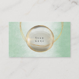 Tarjeta De Visita Minimalismo Golden Relieve metalizado Vidrio Mint