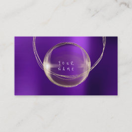 Tarjeta De Visita Minimalismo Golden Relieve metalizado Vidrio Purpl