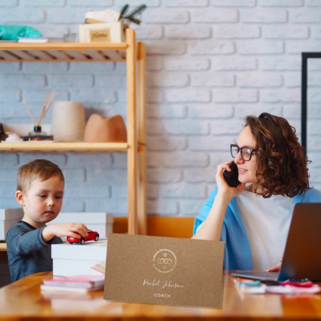 Tarjeta De Visita Minimalismo Kraft Elegant Couch Therapist Logo (Subido por el creador)