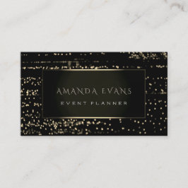 Tarjeta De Visita Minimalismo Moda Black Framed Gold Stripes Lux
