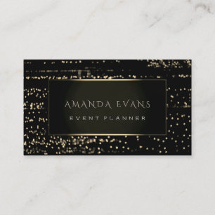 Tarjeta De Visita Minimalismo Moda Black Framed Gold Stripes Lux