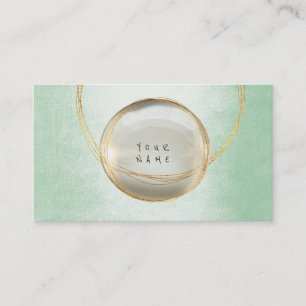 Tarjeta De Visita Minimalismo Relieve metalizado dorado cristal de c