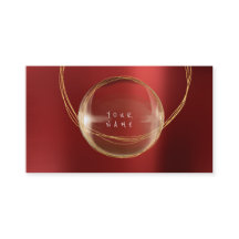 Minimalismo Relieve metalizado dorado vidrio rojo 