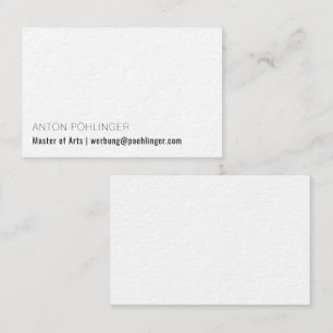 Tarjeta De Visita Minimalismus en schwarz weiß visitenkarte