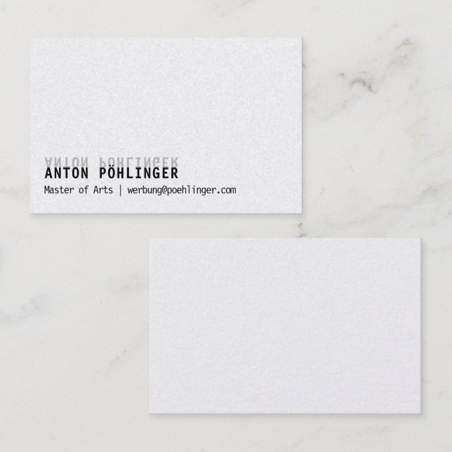 Tarjeta De Visita Minimalismus in schwarz weiß twitenkarte (Anverso / Reverso)