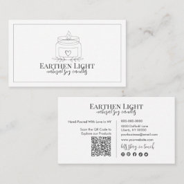 Tarjeta De Visita Minimalist and Modern Candle Botanical QR Code