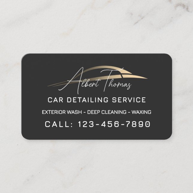 Tarjeta De Visita Minimalist automotive gold car line Business Card (Anverso)