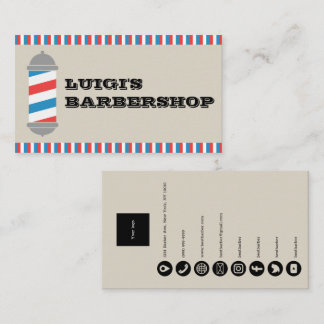 Tarjeta De Visita Minimalist Barber Pole Barber Shop Business Card
