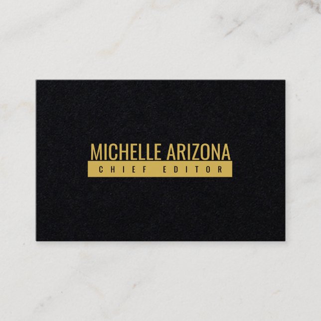 Tarjeta De Visita Minimalist Black & Gold Color Professional Modern  (Anverso)