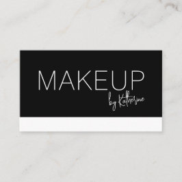 Tarjeta De Visita Minimalist Black White Makeup Business Card